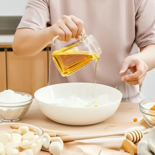 我妈妈用蜂蜜来做甜点。