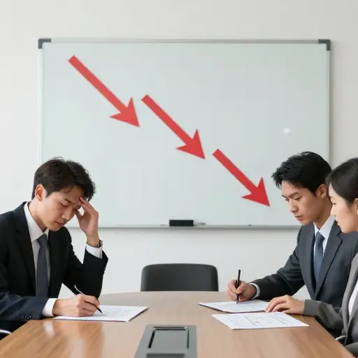 董事会对连续三季度下滑的销售数据深感忧虑。