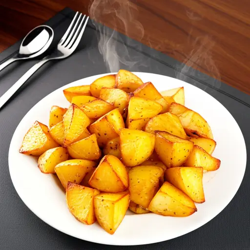 这家餐厅的烤土豆非常美味。