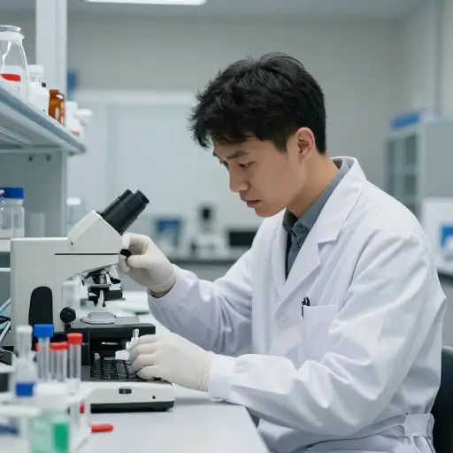 他是一位敬业的研究员，在实验室里不知疲倦地工作。