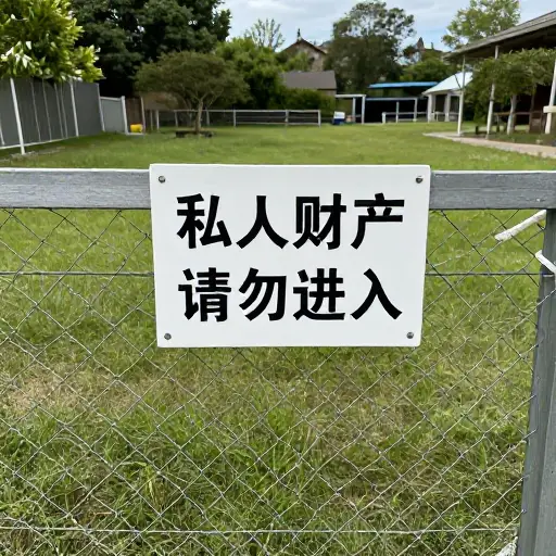 告示上写着“私人财产，请勿进入”。