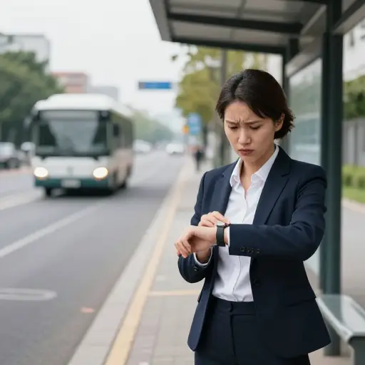 当你匆忙时等公交车是令人沮丧的。