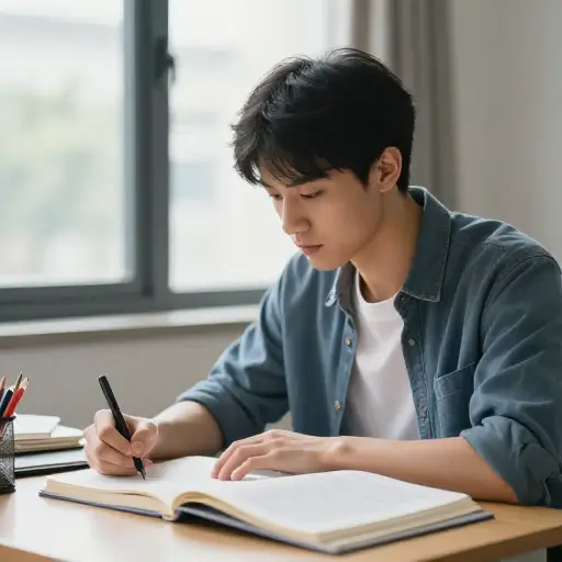 决心要进步，这个年轻人改过自新，采用了严格的学习计划。