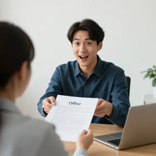 当他给我这份工作时，我想都没想就立刻接受了。