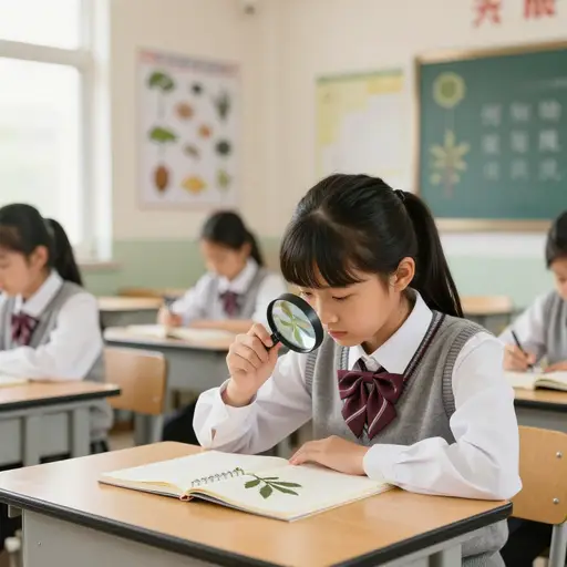 我妹妹在学校学习生物。