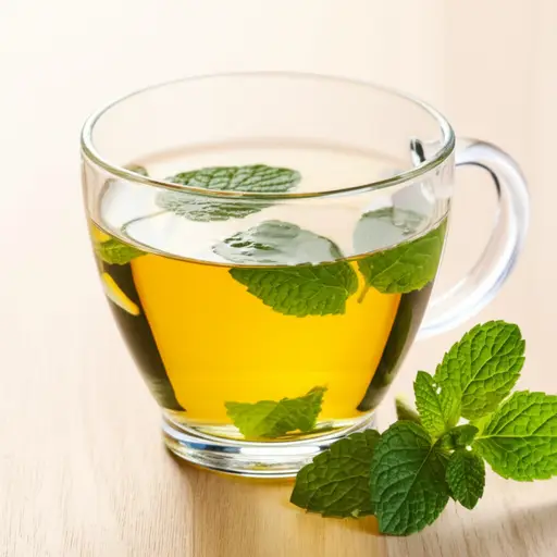 我在茶里加了几片柠檬香蜂草叶子来提神。