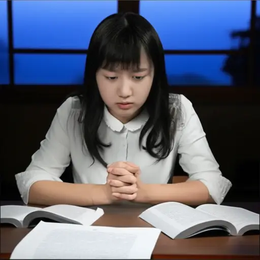 她容易在考试前紧张。