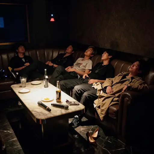 一场安静的公司聚餐到了午夜在包房里演变成了毫无节制的放纵狂欢。