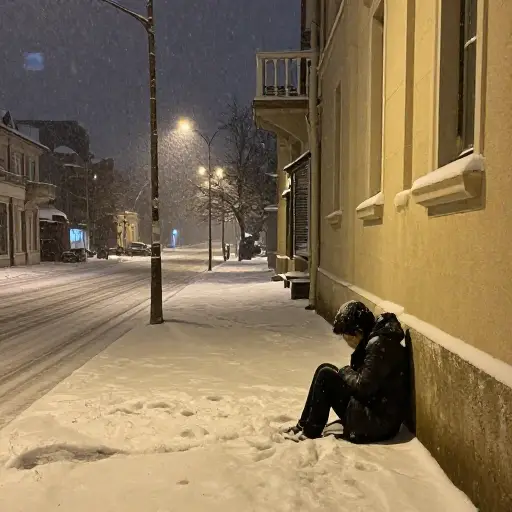 在这样寒冷的夜晚，想想那些无家可归的人。