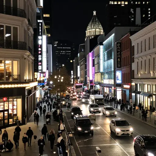 这座城市在夜晚变得热闹起来。