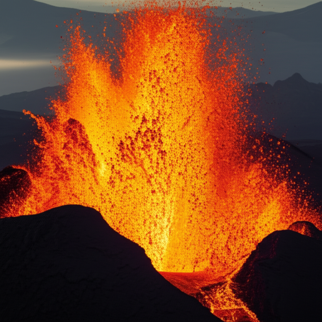 火山正在猛烈喷发。