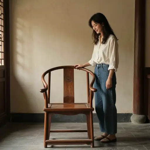 她从她祖父那里继承了一把古董椅子。