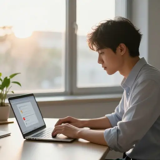 我每天早上都会查看工作邮件。