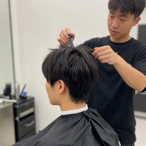 发型师先为我做了简短的发型咨询。