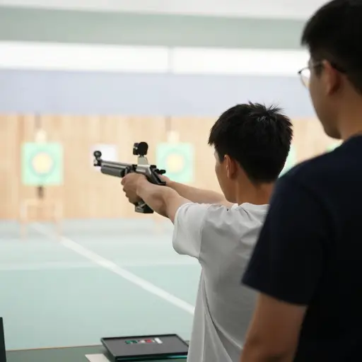 他向靶子射击，但没有打中。