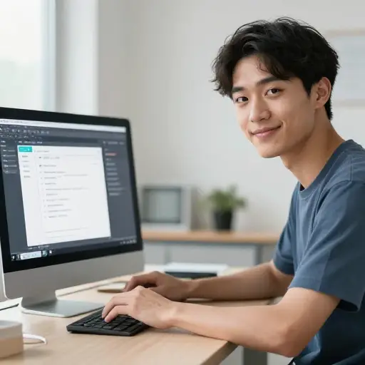 在学习新软件方面，他是个学得很快的人。