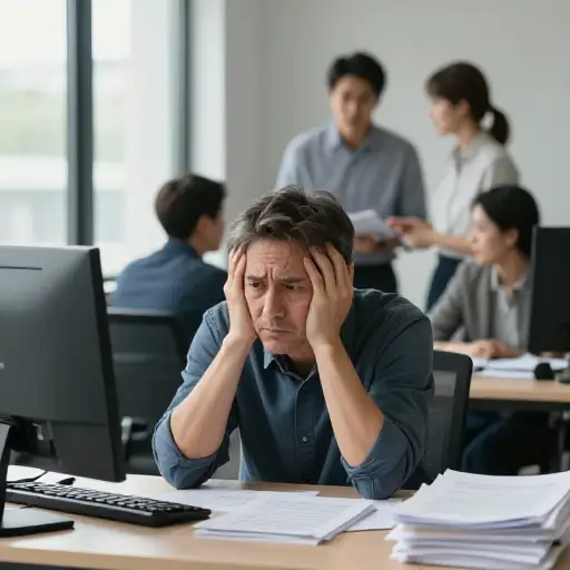 长期的工作压力让他对同事的困境变得麻木不仁。