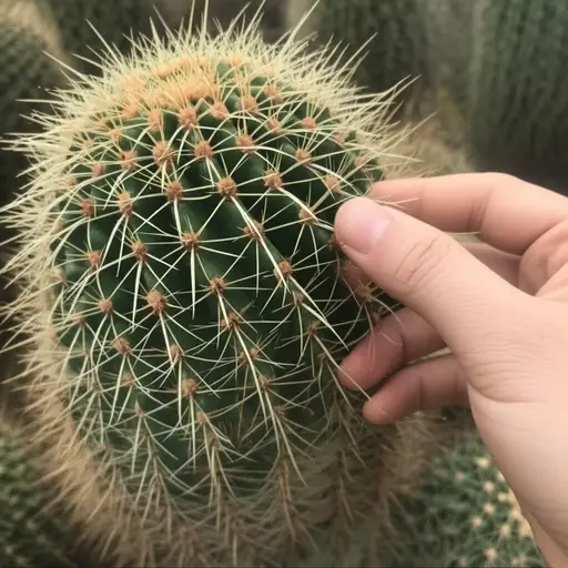 小心别让仙人掌刺到你的手指。