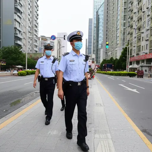 那群警察正在街角巡逻。