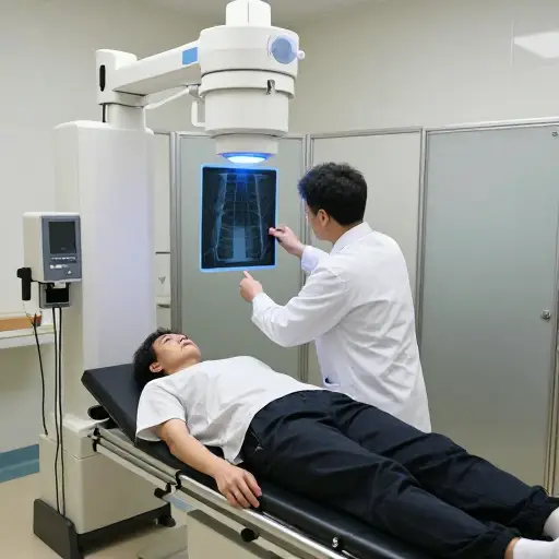 事故发生后，他们拍了X光片以检查是否有骨折。