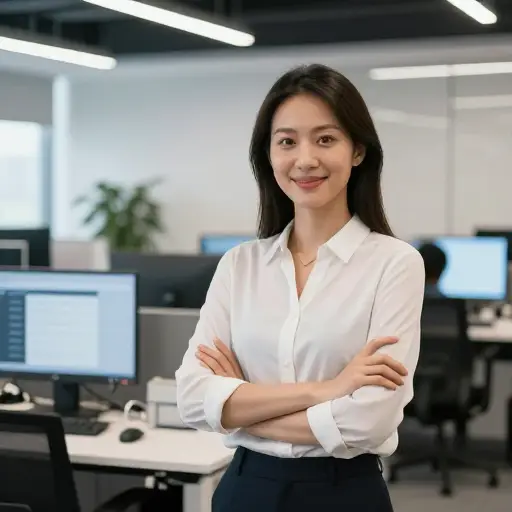 她是一位白手起家的科技企业家，她的奋斗历程广受敬佩。