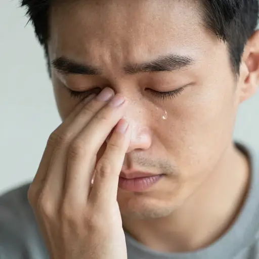 他用手背拂去一滴眼泪。