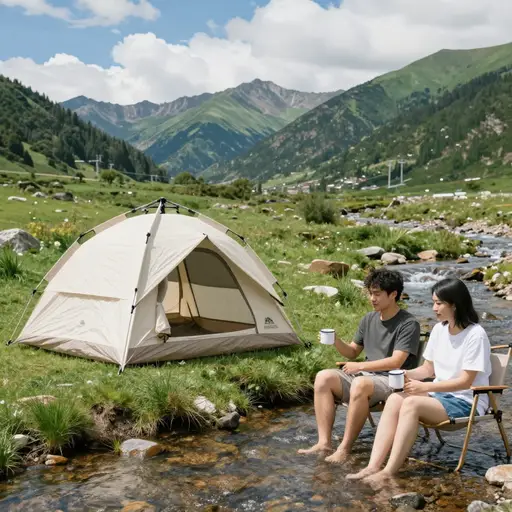 他们在山溪旁度过的周末露营之旅是一场远离城市喧嚣的完美田园时光。
