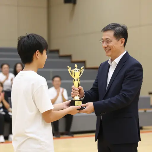 奖品被颁发给了比赛的获胜者。