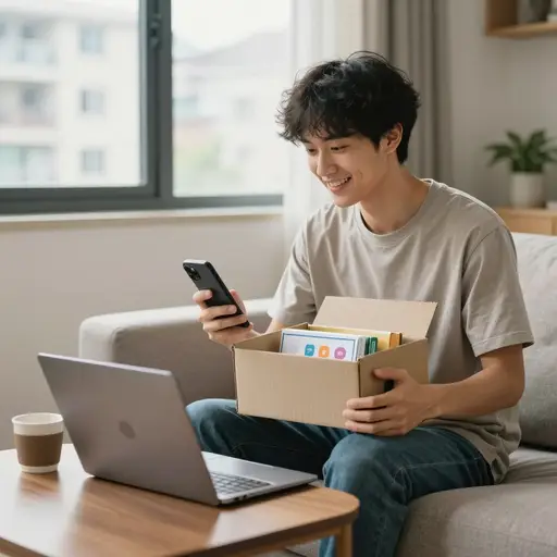 现在人们可以在家买卖东西。如果他们想进行支付，不必去银行。