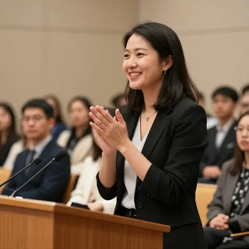 她的演讲充满了对支持者的感激。