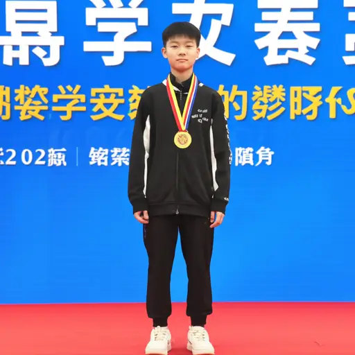 他在数学竞赛中表现杰出，获得了金牌。
