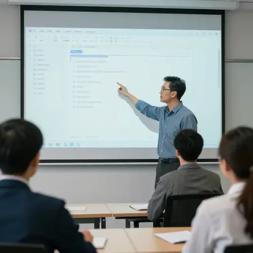 工程师对新软件的功能进行了清晰的演示。