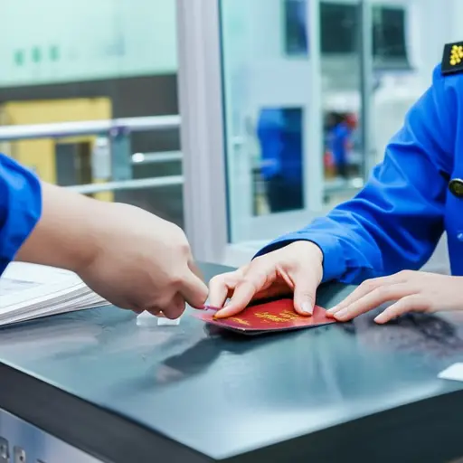 边境检查站的官员在我的护照上盖了章。