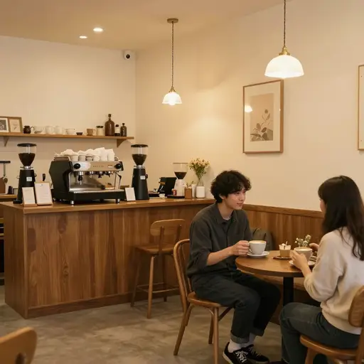 他们在市中心拥有一家小咖啡馆。