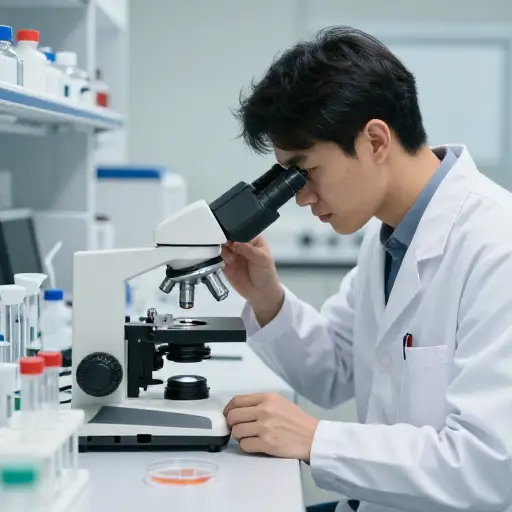 科学家正在进行遗传研究。
