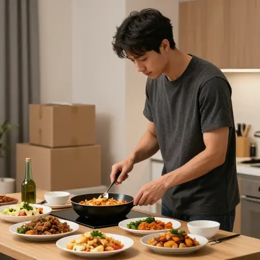 他帮我搬家，所以我做晚餐回报他。