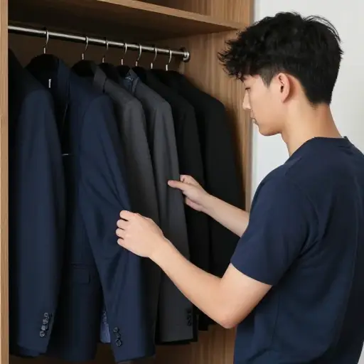 我倾向于穿深色衣服。