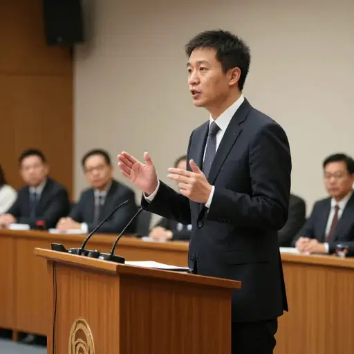 在辩论中，这位候选人通过有说服力的论点成功让人感受到了他的存在。
