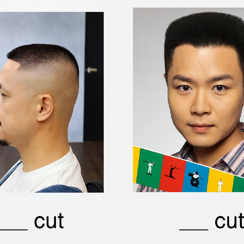 左边的是寸头，右边的是平头。