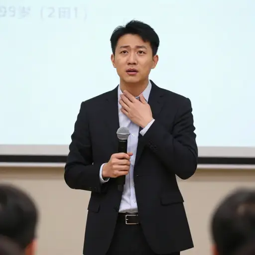 在他做重要演讲时，他突然失声了。