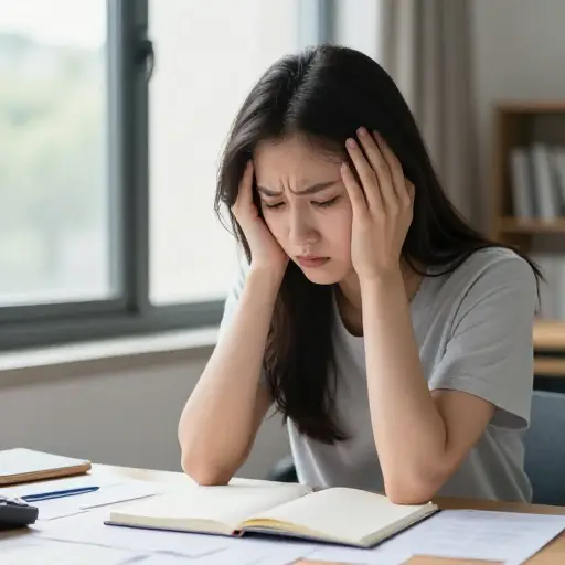 她不必要的担忧给她带来了压力。