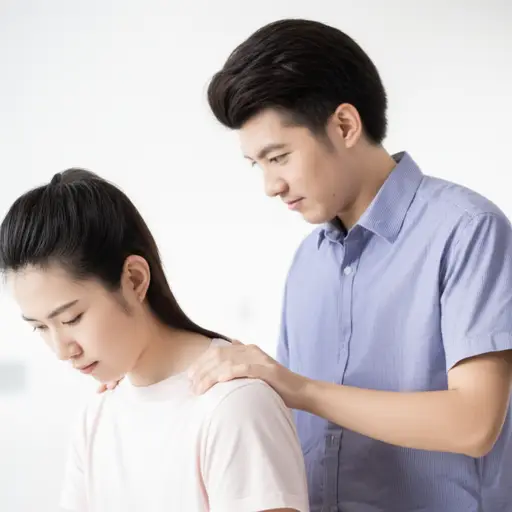 他轻轻地碰了碰我的肩膀以示安慰。