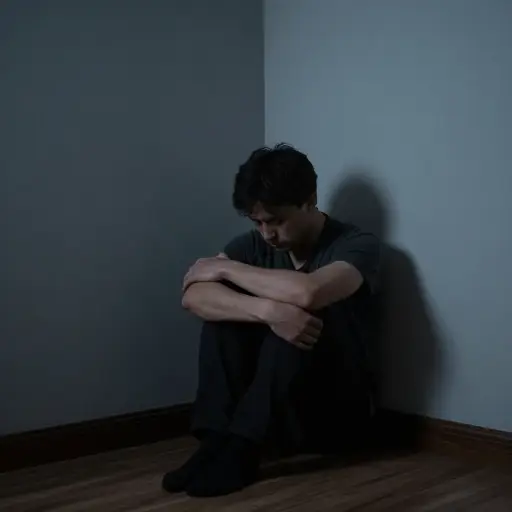 在孤独中，他被深深的悲伤吞噬。