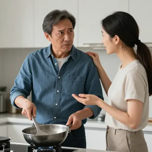 他承认没有妻子的支持他会不知所措。