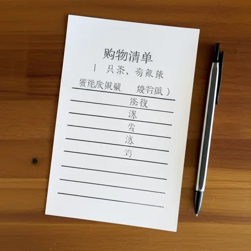 请列出购物清单上的所有物品。