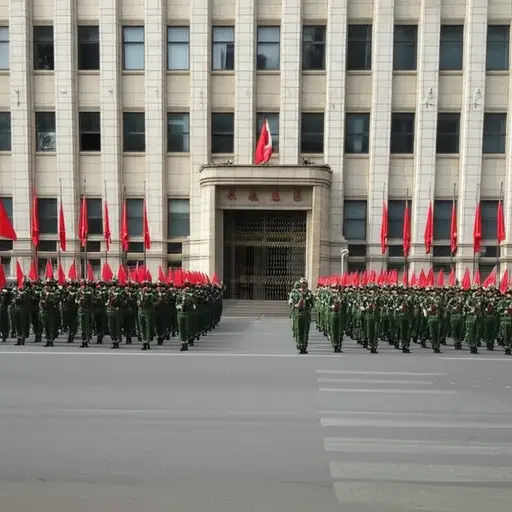 叛乱的士兵占领了政府大楼。