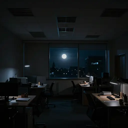 突然，大楼里所有的灯都熄灭了。