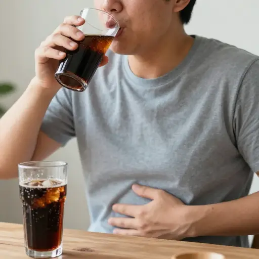 喝了碳酸饮料后，我感到肚子胀气不舒服。