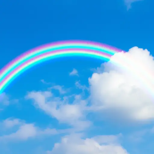 彩虹在天空中形成了一道美丽的弧线。
