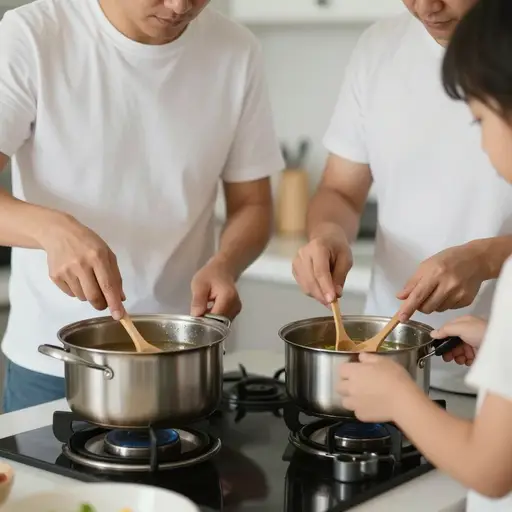 我们做汤需要两个锅。